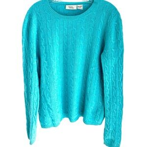 Andrea Vaccaro Aqua Blue 100% Cashmere Sweater Size Large